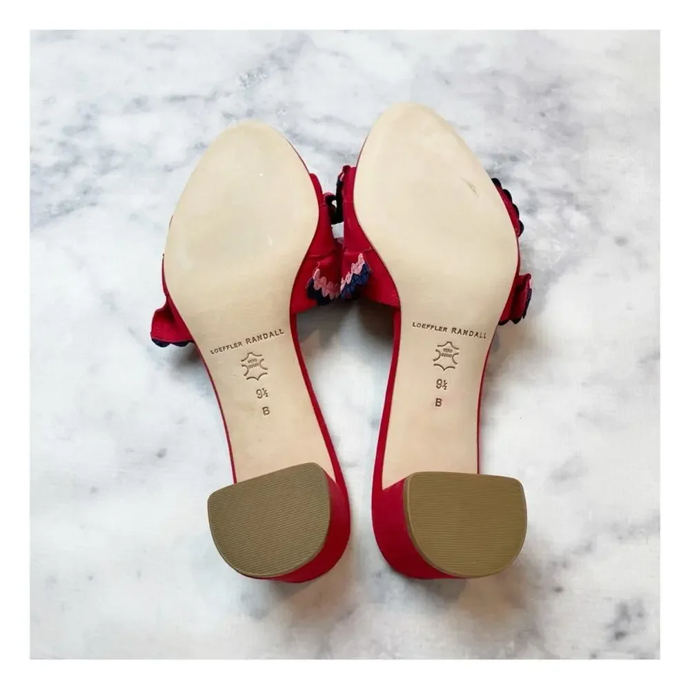 Loeffler Randall Vera Suede Ric Rac Slide Sandals 9.5 - Picture 8 of 11